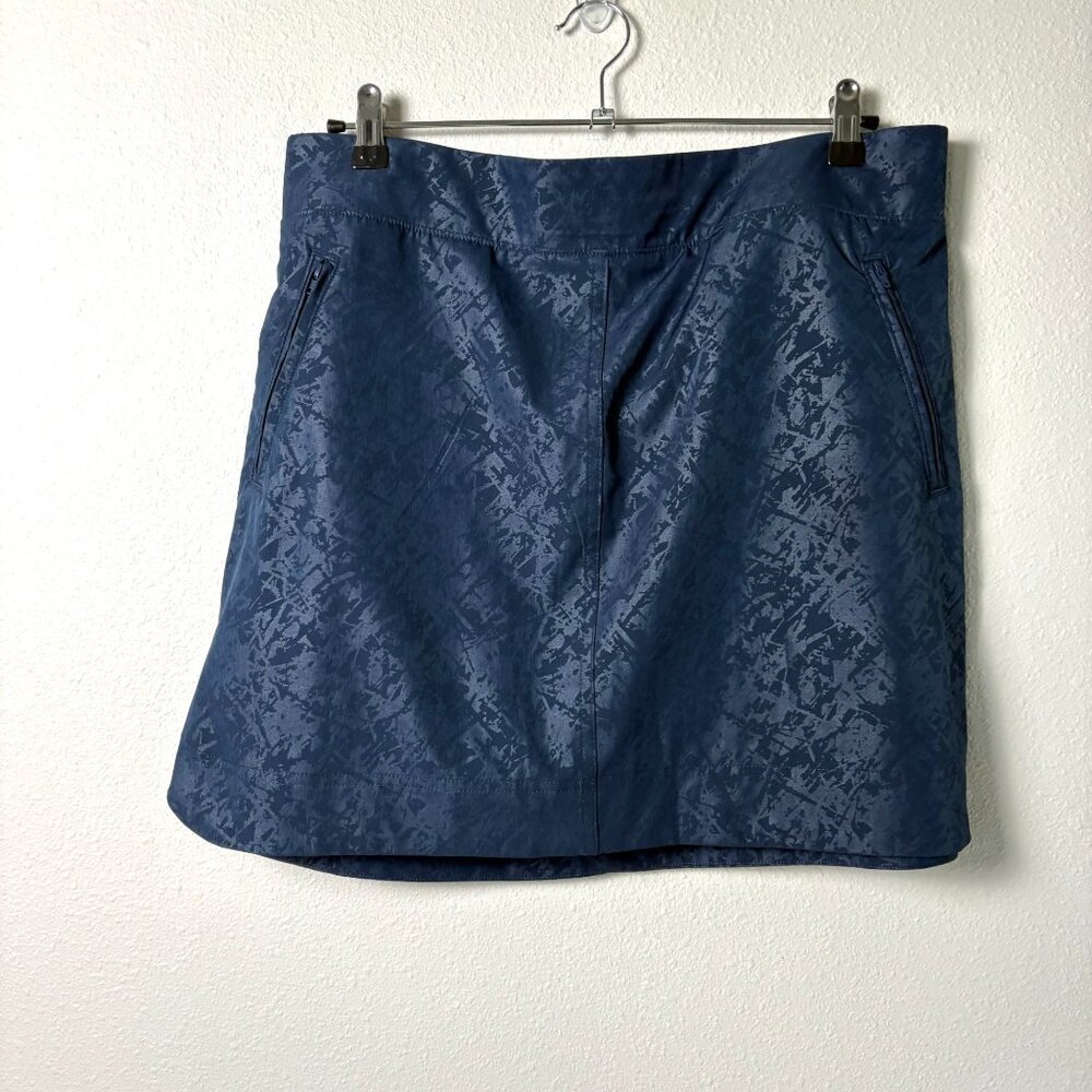 Orvis Skort Womens Size L Blue Zip Pockets Stretch Skirt Mesh Shorts Pickleball